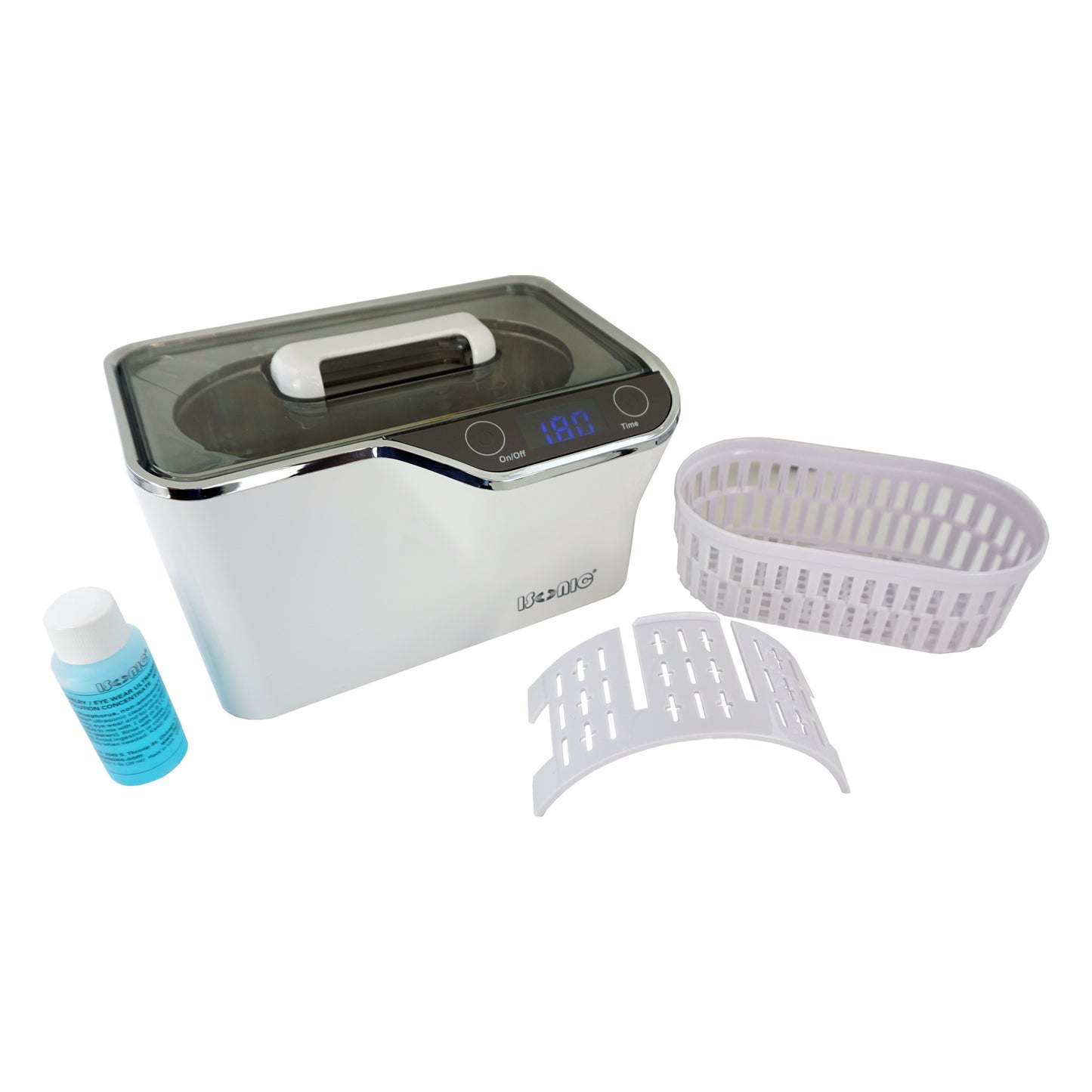 CDS100 | iSonic® Digital Touch Sensing Ultrasonic Cleaner, 1.3Pt/0.6L, white color, for jewelry, eyeglasses, watches