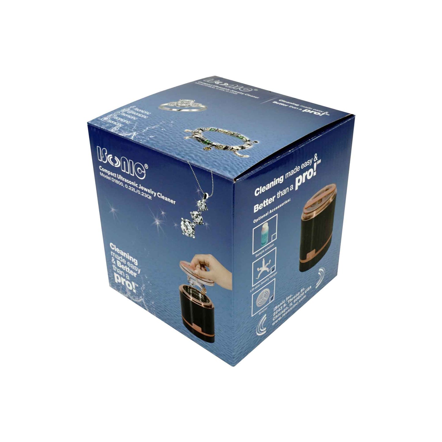 D1800-BR | iSonic® Compact Ultrasonic Jewelry Cleaner