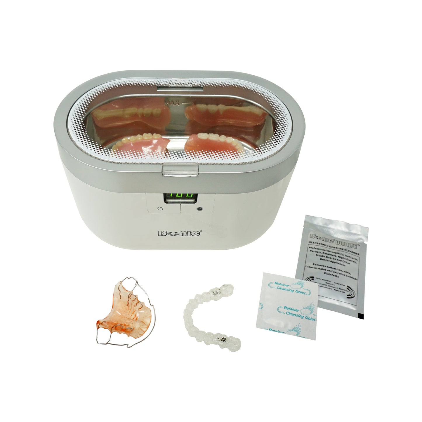 D2830 | iSonic® Digital Ultrasonic Cleaner for extra large size dentures, large joined dental or sleep apnea appliances