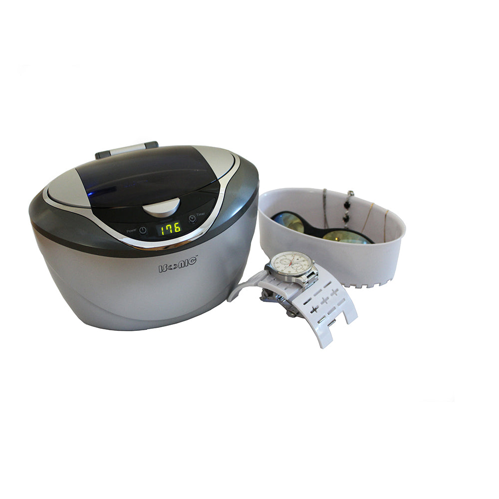 D2840+CSGJ01 | iSonic® Digital Ultrasonic Cleaner, with Jewelry/Eyewear Cleaning Solution Concentrate CSGJ01, 8OZ, Promotional Price!