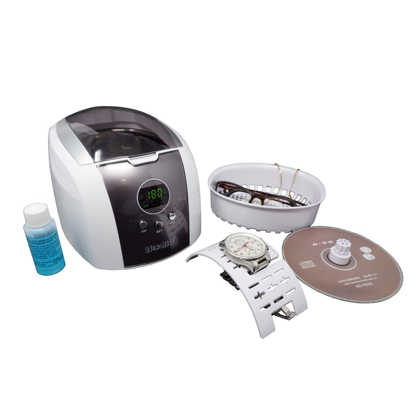 D7910B | iSonic® Digital Ultrasonic Cleaner, 0.8Qt/0.75L for jewelry, eyeglasses, CD/DVDs