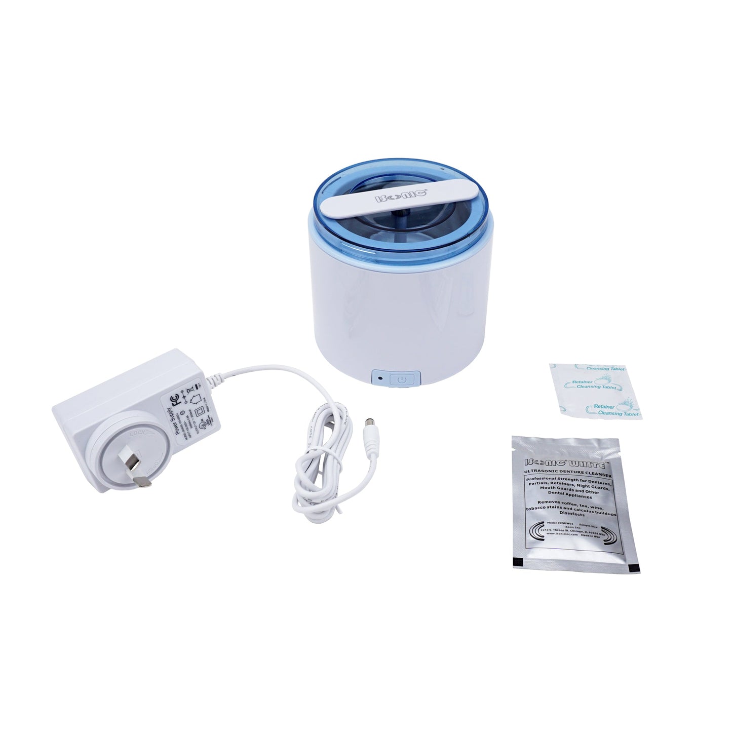 DS180 (almost new)+CSDW01 | iSonic® Portable Ultrasonic Retainer/Denture Cleaner with Denture/Retainer/Appliance Cleaning Crystal CSDW01, 8OZ, Free Shipping!
