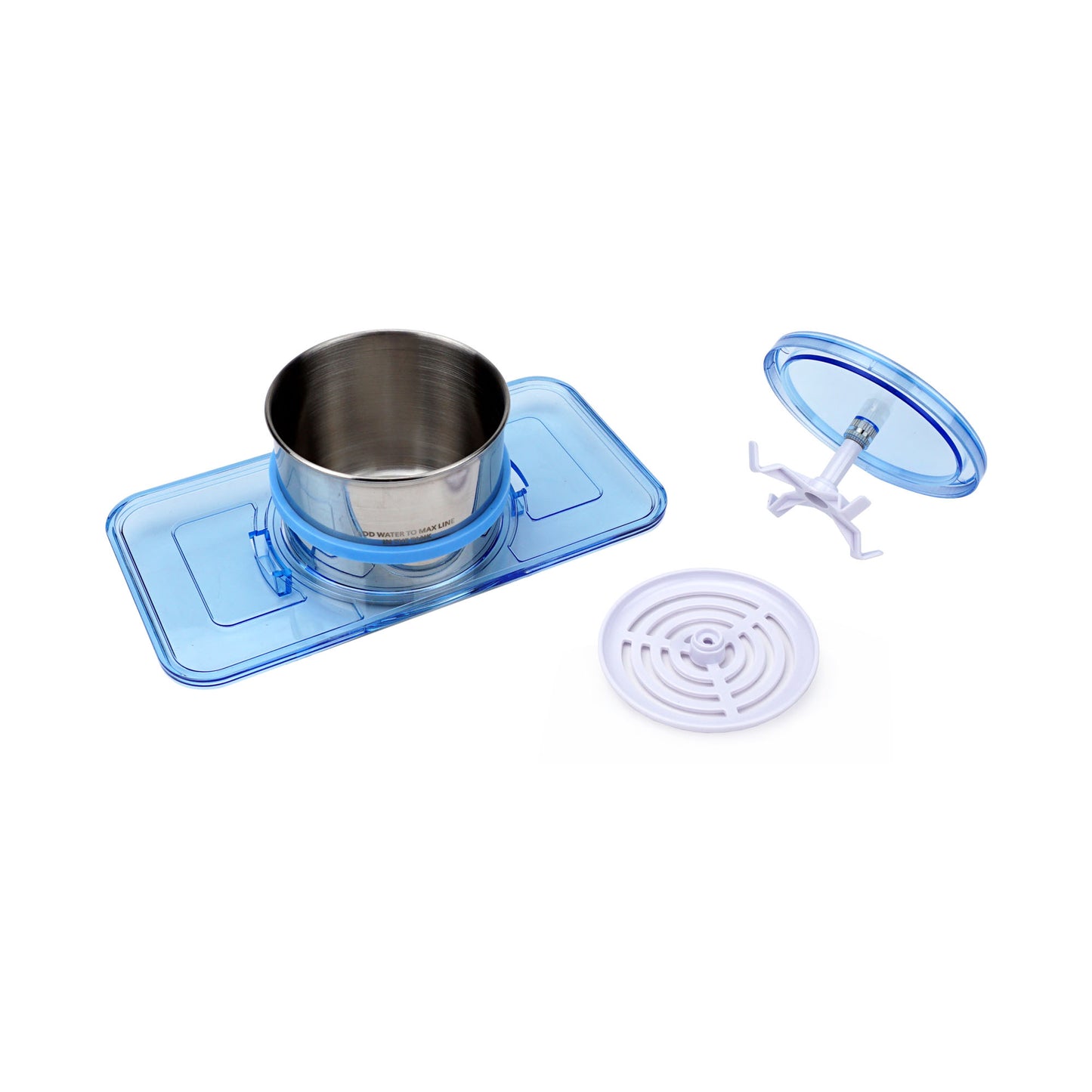 BHK310A | iSonic® Stainless Steel Beaker Holder/Lid Set with Jewelry Hanger and Plastic Strainer, choice of pink or blue color for DS310-BR or DS310-WS