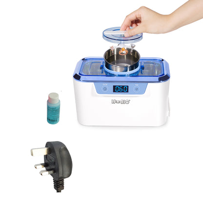DS310-WS | iSonic® Miniaturized Commercial Ultrasonic Cleaner, white and sapphire blue colors