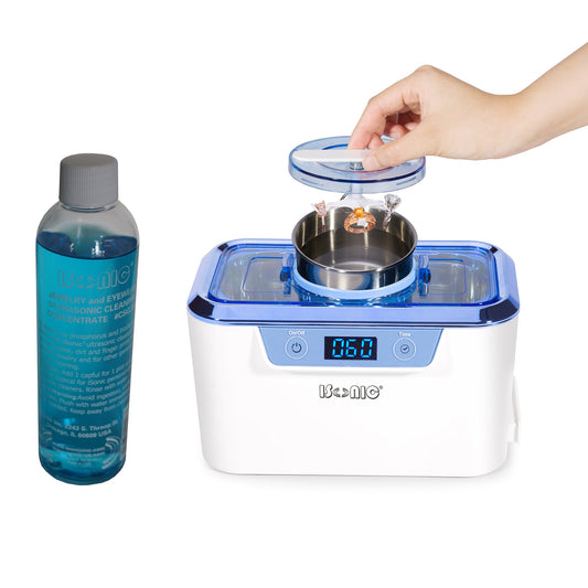DS310-WS+CSGJ01 | iSonic® Miniaturized Commercial Ultrasonic Cleaner, with integrated ss. beaker plus  with Jewelry/Eyewear Cleaning Solution Concentrate, Free Shipping!