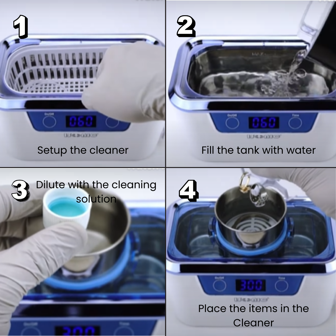 DS310-WS-D | iSonic® Miniaturized Commercial Ultrasonic Cleaner, white with sapphire blue colors, for dental applications