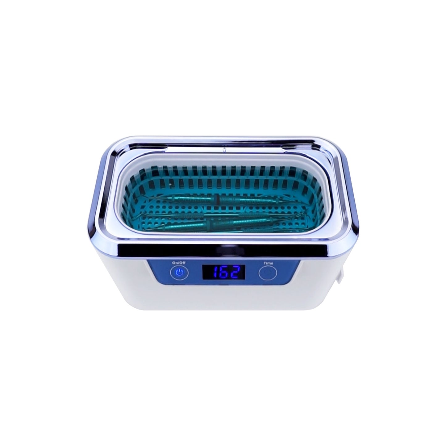 DS310-WS-D | iSonic® Miniaturized Commercial Ultrasonic Cleaner, white with sapphire blue colors, for dental applications