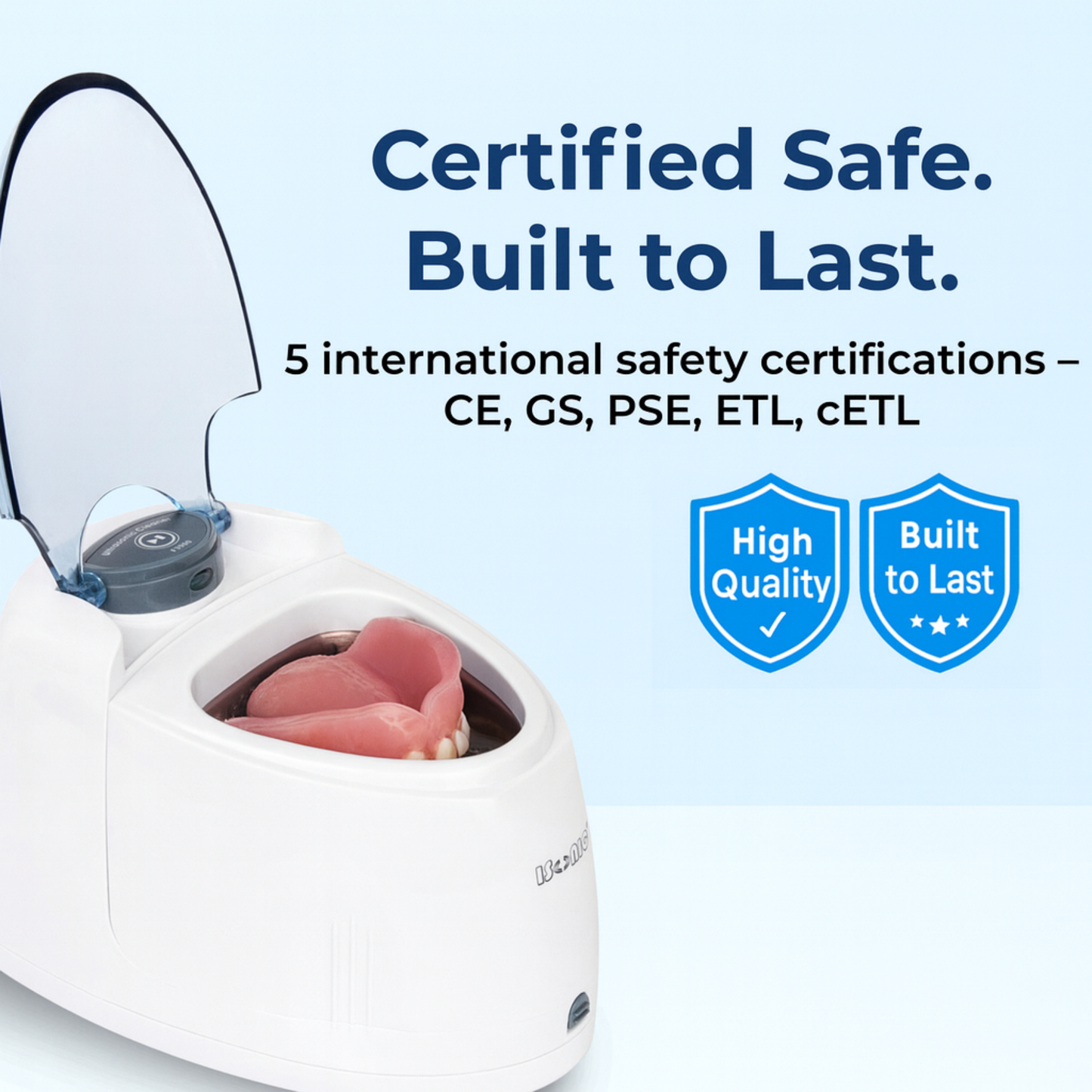 F3900 | iSonic® Ultrasonic Denture/Aligner/Retainer Cleaner, 110V 20W (tank is not removable, for portable unit, check DS180, DS180-B)