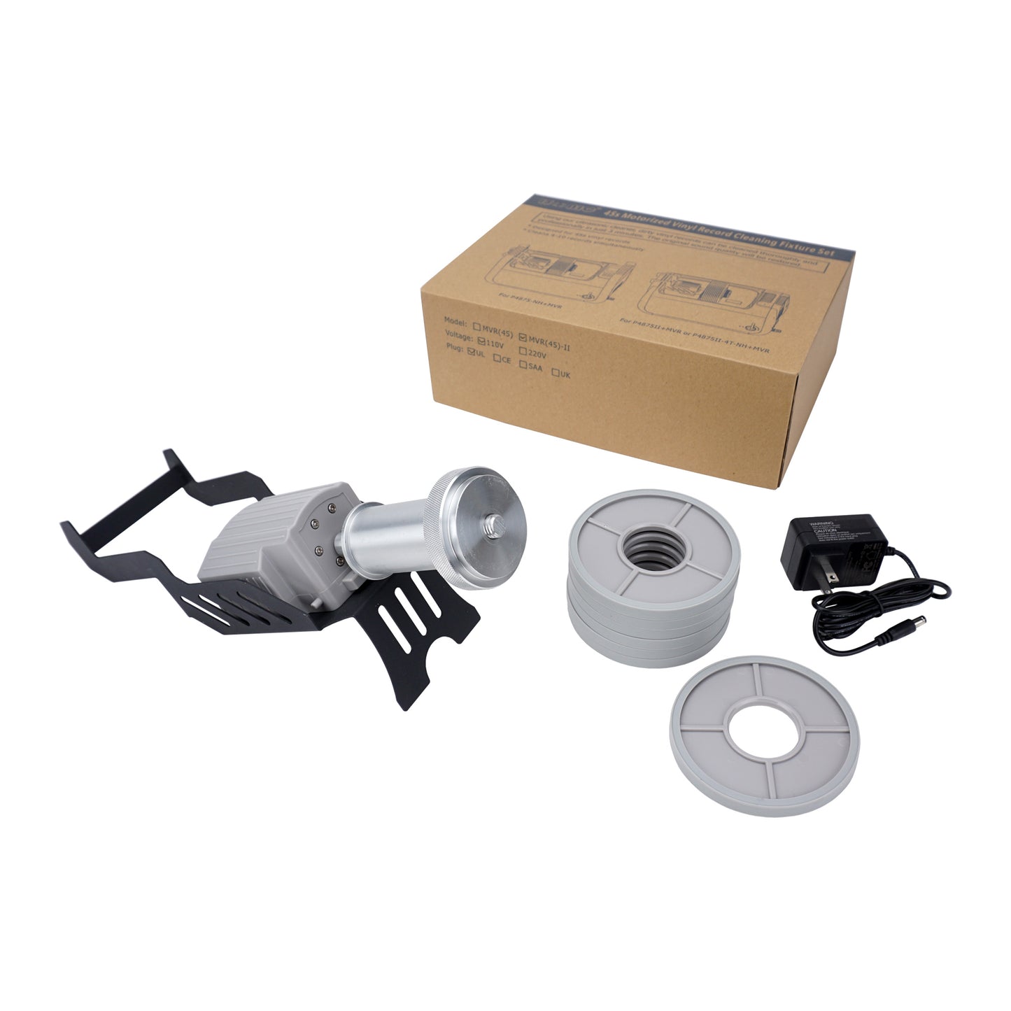 MVR(45) | iSonic® Motorized Cleaning Fixture Set for 45s Viny Records, for P4875-NH