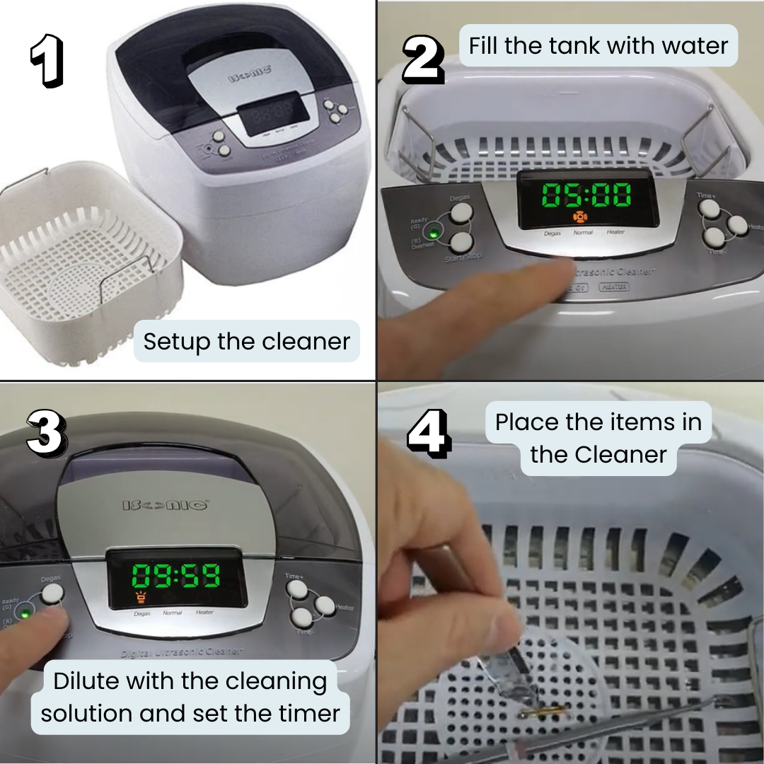 P4810+BHK01/03 | iSonic® Ultrasonic Cleaner P4810 with Beaker Holder Set (for DIY liposomal vitamin c or other supplements)