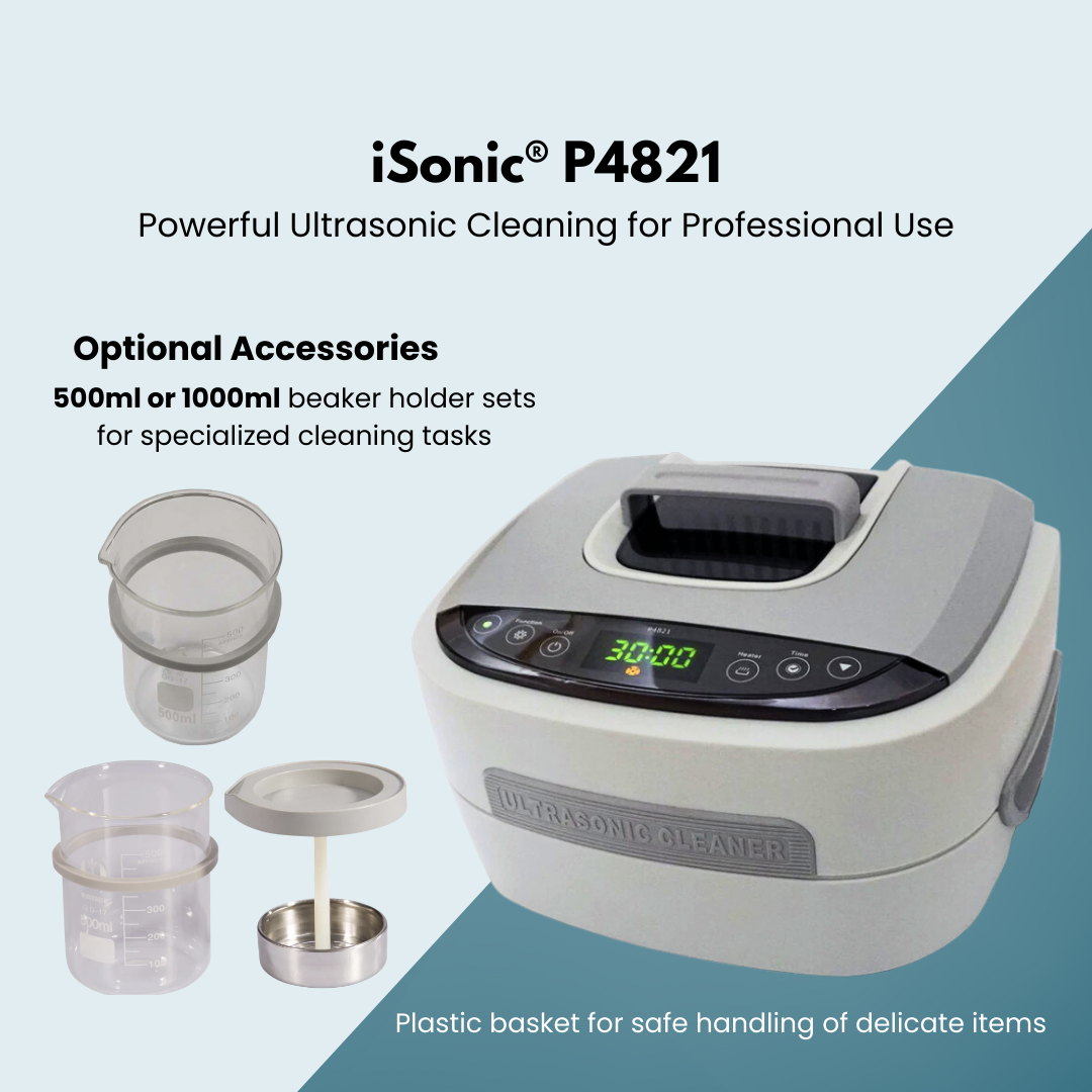 P4821 | iSonic® Ultrasonic Cleaner, 2.5L/2.6Qt, 110V 60W, 30-minute timer, touch-sensing controls