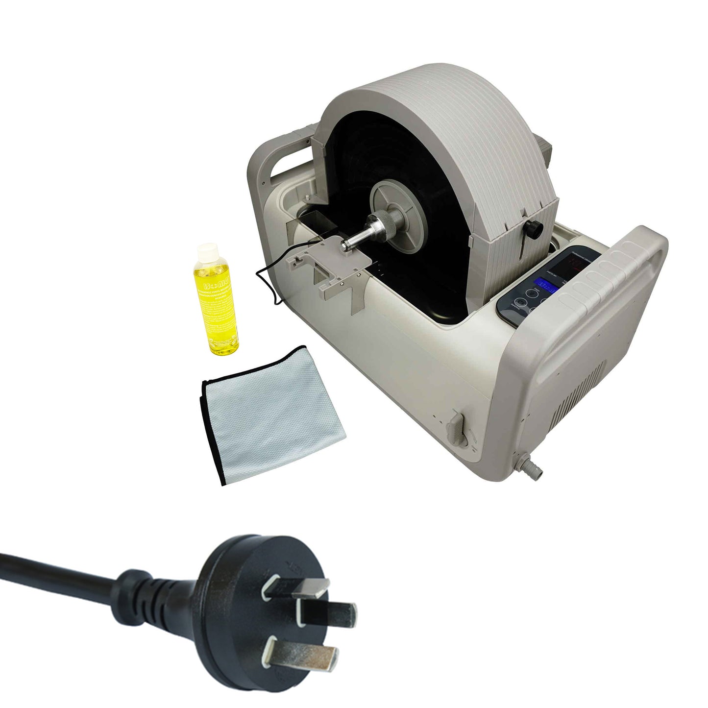 P4875-NH+MVR10-PRO | iSonic® Motorized Ultrasonic Vinyl Record Cleaner for 10 LP Records, with Filter and Spin Drying, 2Gal/7.5L