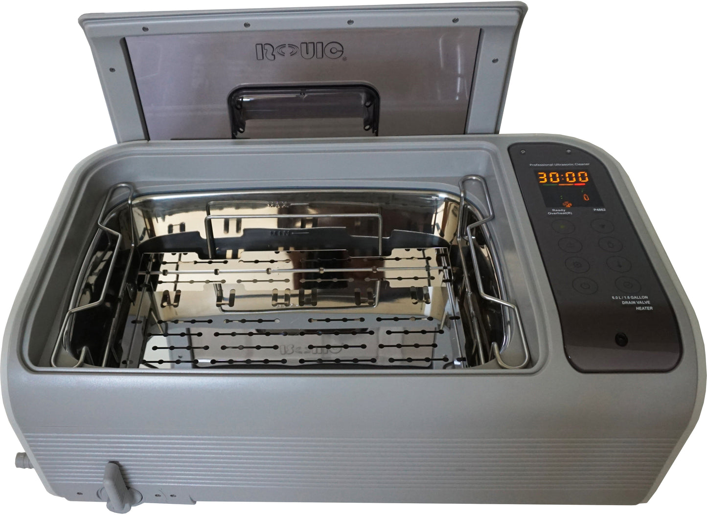 P4862-NH | iSonic® Ultrasonic Cleaner, 6L/1.6Gal, 110V, 30-minute timer, no heaters, with stainless steel basket (Dentists please choose P4861-NH)