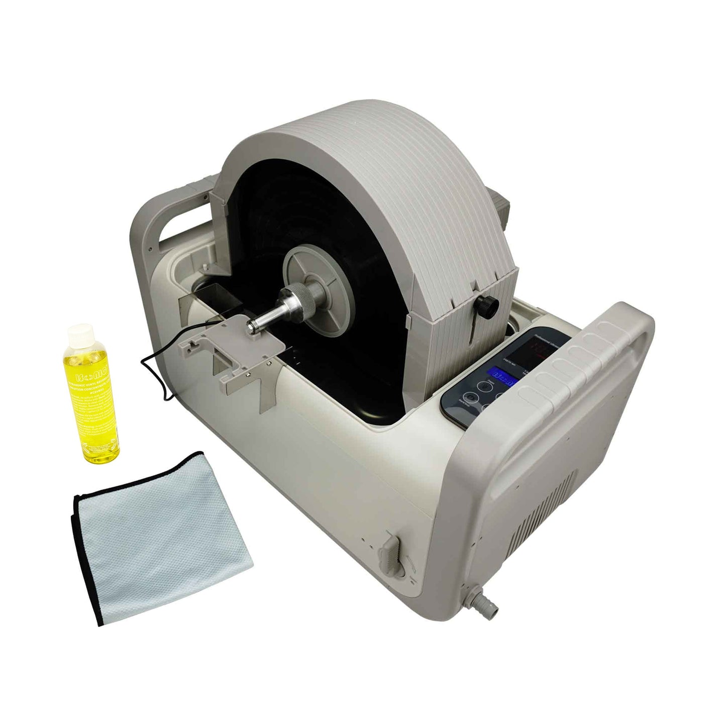 P4875-NH+MVR10-PRO | iSonic® Motorized Ultrasonic Vinyl Record Cleaner for 10 LP Records, with Filter and Spin Drying, 2Gal/7.5L