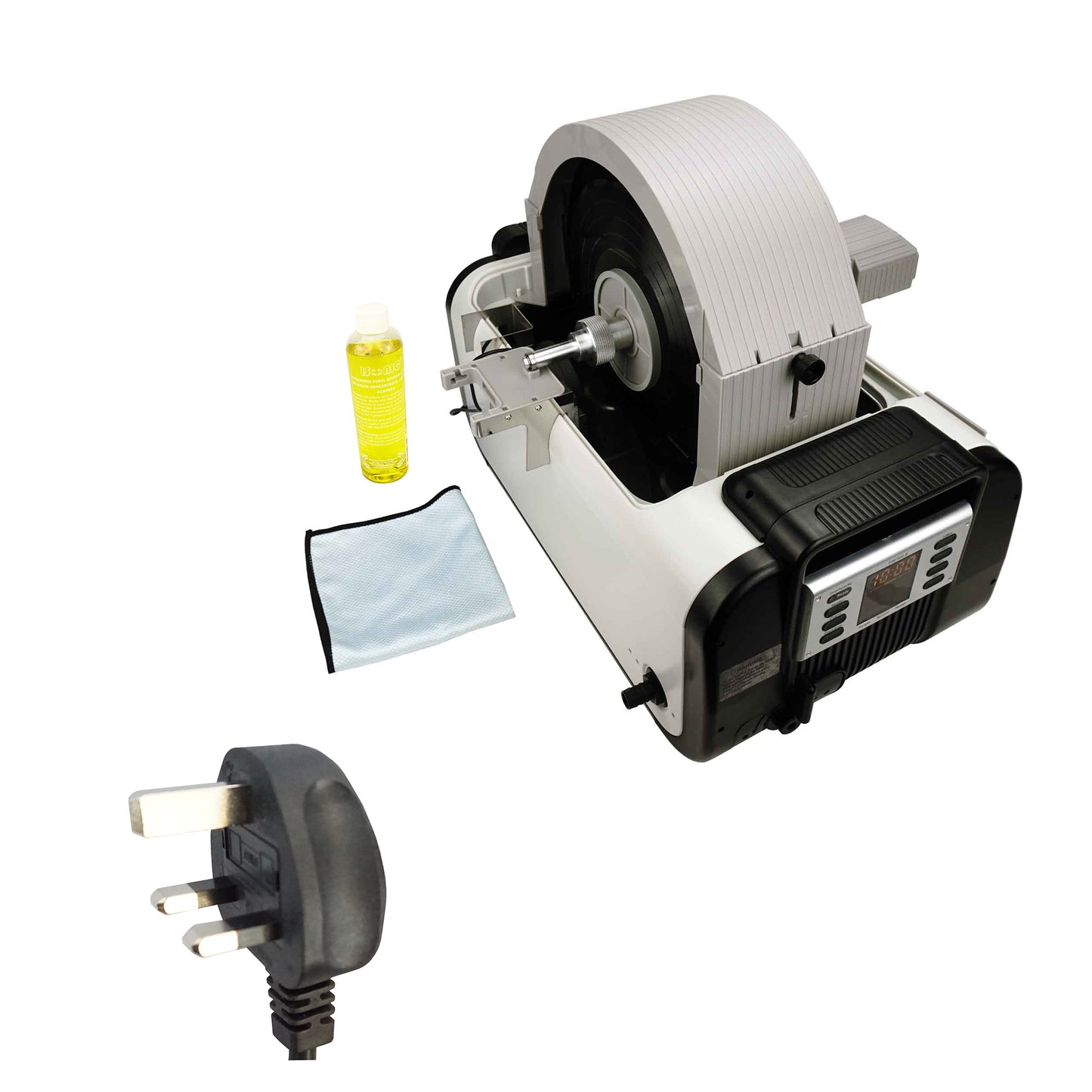 P4875II+MVR10-PRO | iSonic® Motorized Ultrasonic Vinyl Record Cleaner for 10 LPs, with Filter and Spin Drying, 2Gal/7.5L