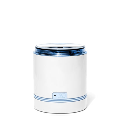 D1800 | iSonic® Compact Ultrasonic Jewelry Cleaner – Pearl White, Black & Rose Gold, Blue Trim