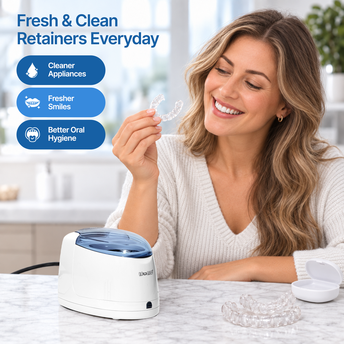 F3900 | iSonic® Ultrasonic Denture/Aligner/Retainer Cleaner, 110V 20W