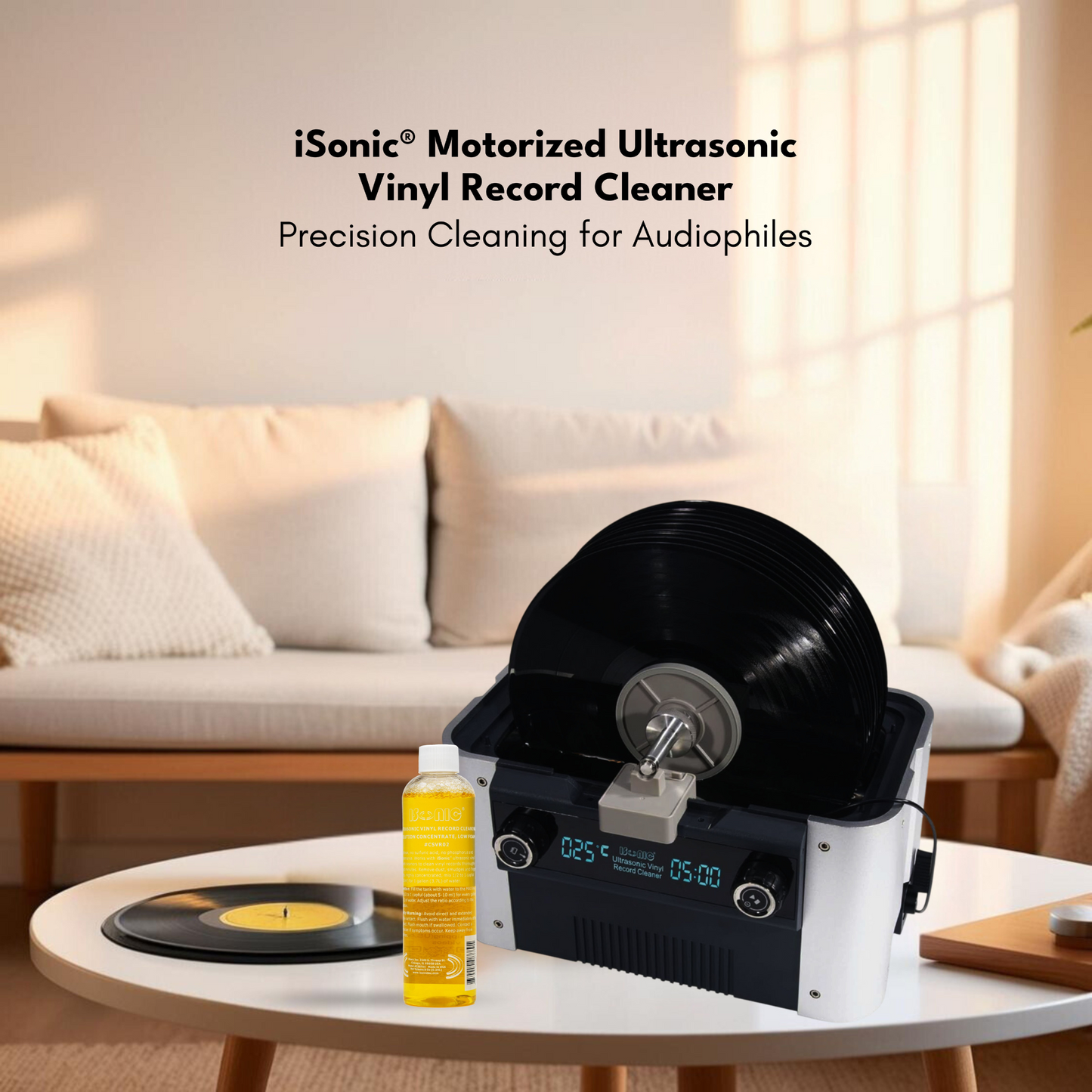 CS6.1-PRO | iSonic® Motorized Ultrasonic Vinyl Record Cleaner for 10 Records, with Filter and Spin Drying. Winner of Audiophile's Gear of The Year Award 2023!