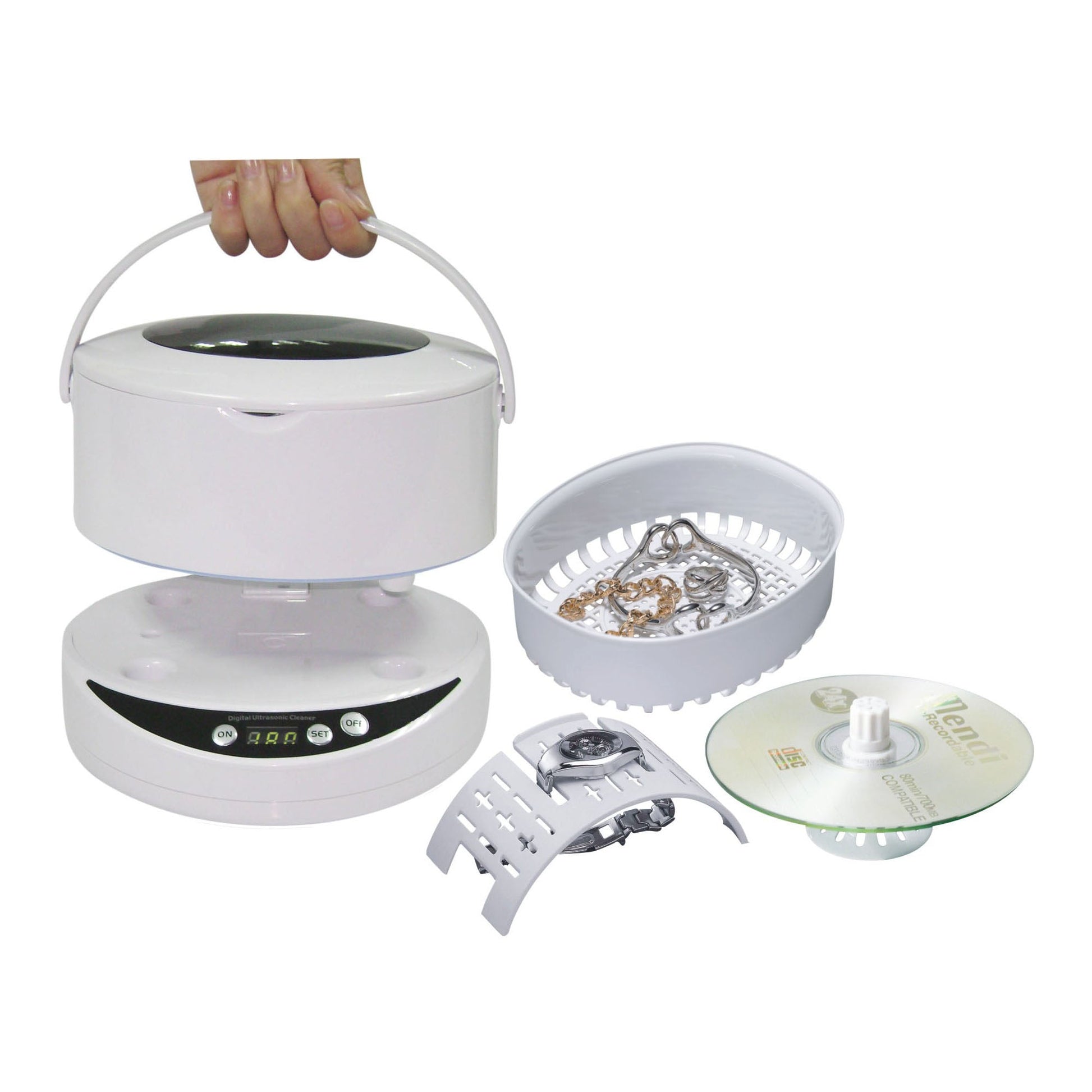 D1800-BR+CSGJ01 Promo  iSonic® Compact Ultrasonic Jewelry Cleaner