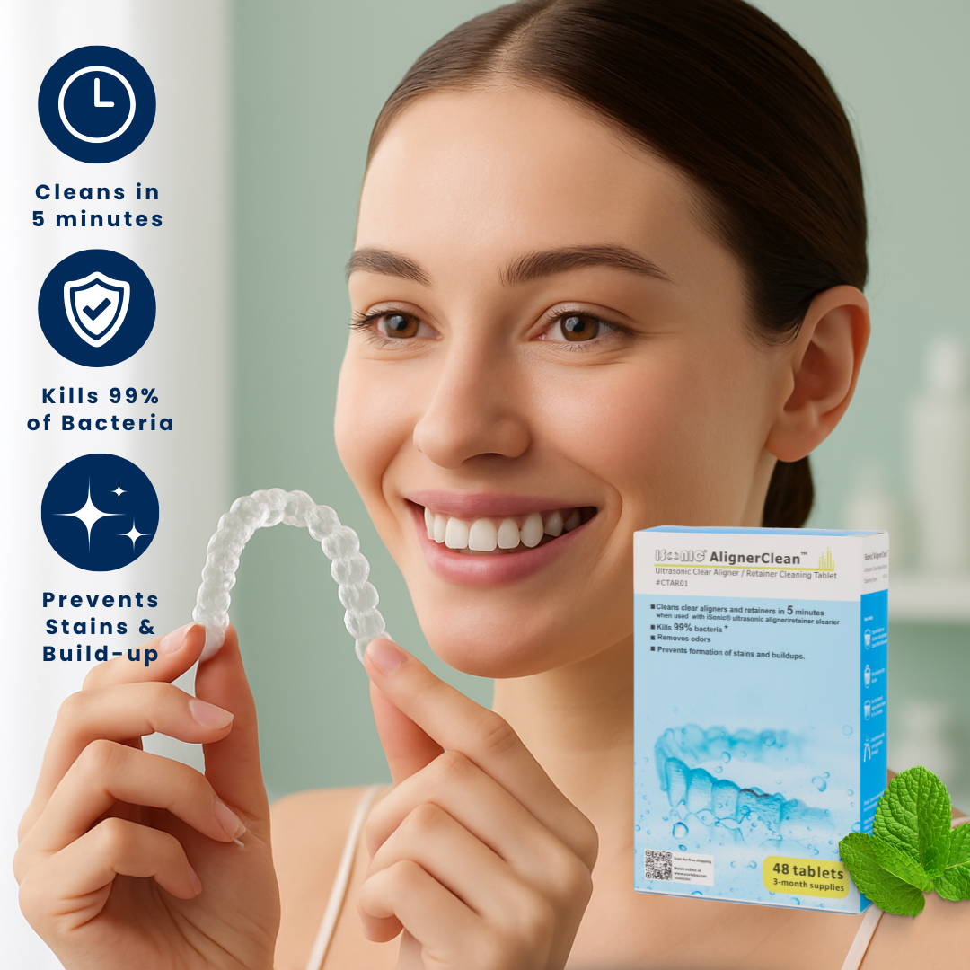 CTAR01 | iSonic® AlignerClean™ Ultrasonic Aligner/Retainer/Denture/CPAP Cleaning Tablet