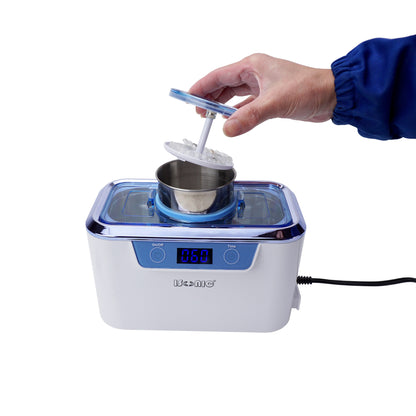 DS310-WS | iSonic® Miniaturized Commercial Ultrasonic Cleaner, white and sapphire blue colors