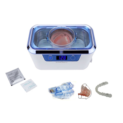 DS310-WS-D | iSonic® Miniaturized Commercial Ultrasonic Cleaner, white with sapphire blue colors, for dental applications