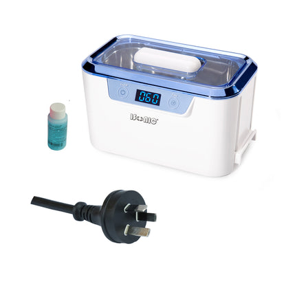DS310B-WS | iSonic® Miniaturized Commercial Ultrasonic Cleaner, white and sapphire blue colors, for eyeglasses, ophthalmology instruments, jewelry