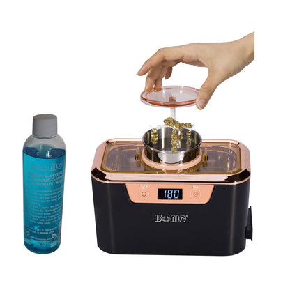 DS310-BR+CSGJ01 | iSonic® Miniaturized Commercial Ultrasonic Cleaner, with integrated ss. beaker plus Jewely/Eyewear Cleaning Solution Concentrate, Promotional Price!