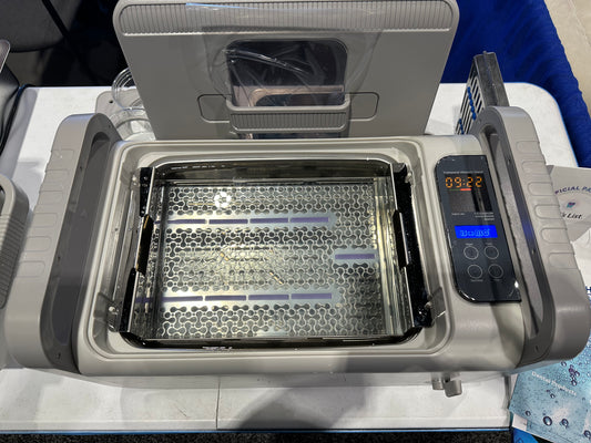 P4875-NH-8 | iSonic® Ultrasonic cleaner 2Gal/7.5L with 8.3" wide SS basket for Hu-Friedy's Large Thin Ortho Cassettes, dental, veterinary, tattoo, piercing, surgical & other medical applications
