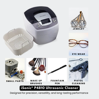 P4810 | iSonic® Ultrasonic cleaner P4810, 2.1Qt/2L, 60W ultrasonic stack transducer, 80W heater