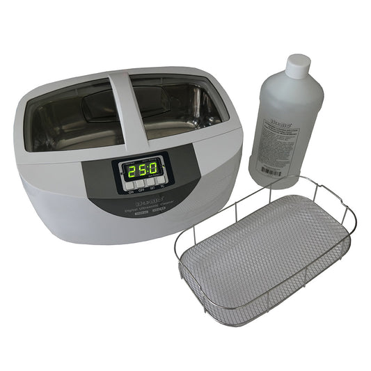 isonic p4800 commercial ultrasonic cleaner, 1.5qt/1.4l, white/gray color,  plastic basket, 110v 