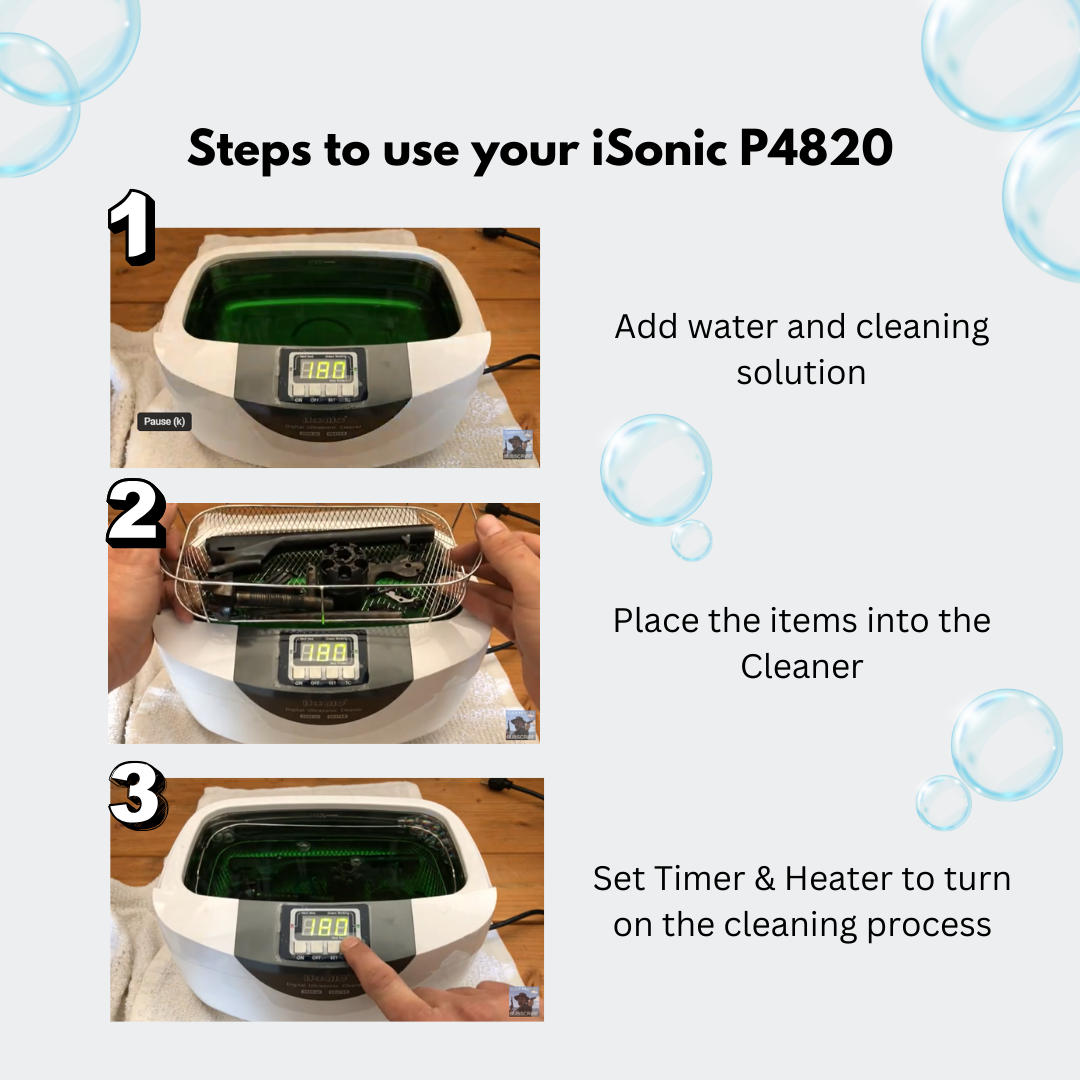 P4820 | iSonic® Ultrasonic Cleaner P4820, 2.6Qt/2.5L, 60W ultrasonic stack transducer, 80W heater