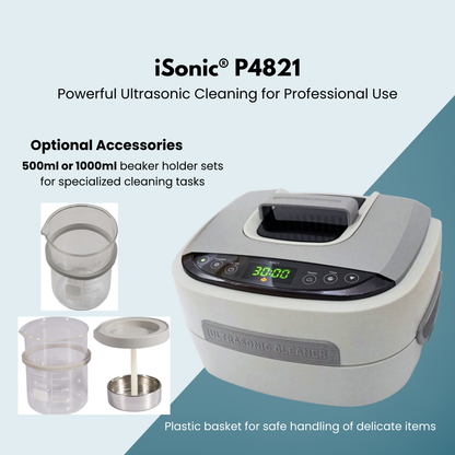 P4821 | iSonic® Ultrasonic Cleaner, 2.5L/2.6Qt, 110V 60W, 30-minute timer, touch-sensing controls