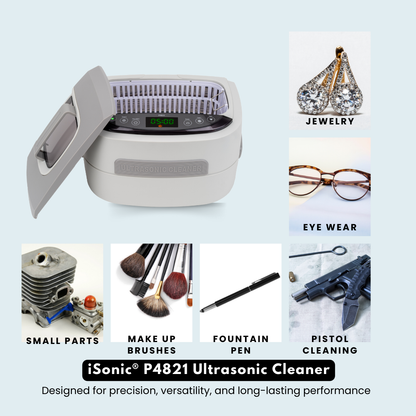 P4821 | iSonic® Ultrasonic Cleaner, 2.5L/2.6Qt, 110V 60W, 30-minute timer, touch-sensing controls