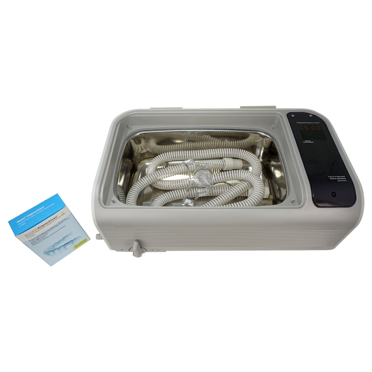 P4862-CPAP (large, lightly used) | iSonic® Ultrasonic CPAP/BiPAP Cleaner, 1.6Gal/6L, with a stainless steel weight bracket, a box of cleaning tablet, heater, drain. Free Shipping!