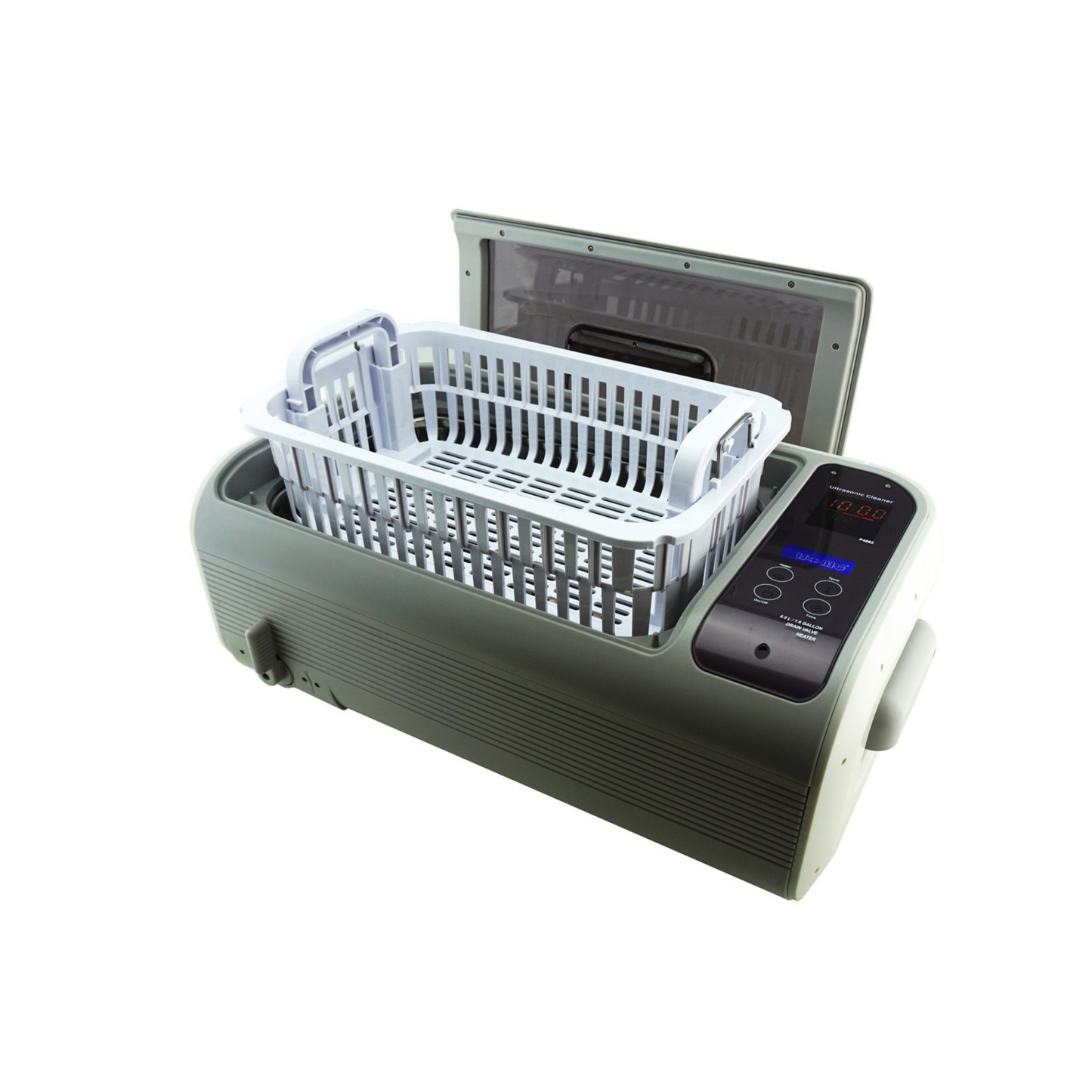 P4862-CPAP (large) | iSonic® Ultrasonic CPAP/BiPAP Cleaner, 1.6Gal/6L, with a stainless steel weight bracket, a box of cleaning tablets, heater, drain