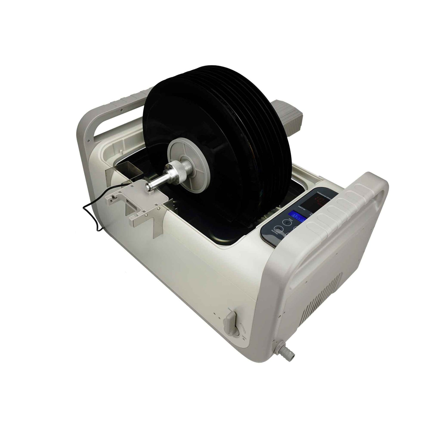 P4875-NH+MVR10-PRO | iSonic® Motorized Ultrasonic Vinyl Record Cleaner for 10 LP Records, with Filter and Spin Drying, 2Gal/7.5L