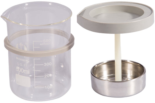 BK06A | iSonic® 500ml glass beaker including a ss. strainer attached to the lid