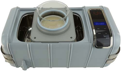 iSonic Commercial Ultrasonic Cleaner Model P4801, with sample denture  cleaning powder